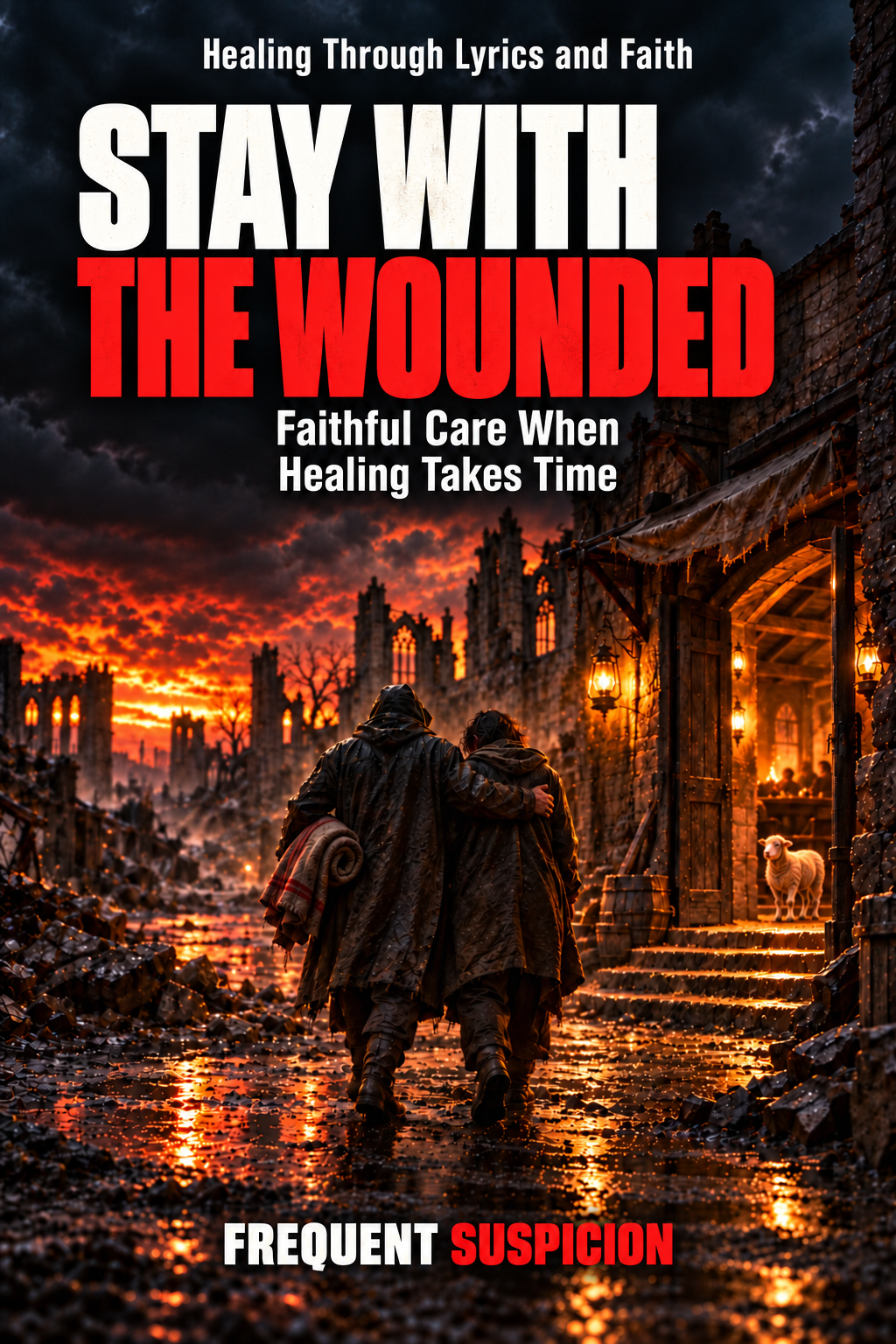 Stay With the Wounded book cover. Healing Through Lyrics and Faith.